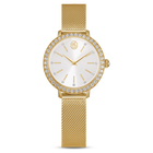 swarovski certa watch  metal bracelet  gold tone  gold tone finish