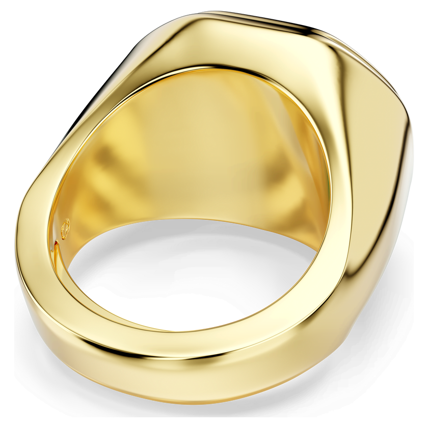 swarovski chroma cocktail ring  octagon cut  blue  gold tone plated