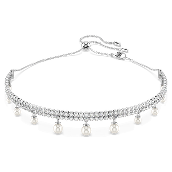 ariana grande x swarovski choker crystal pearl round cut white rhodium plated