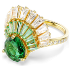 swarovski idyllia ring mixed cuts shell green gold tone plated