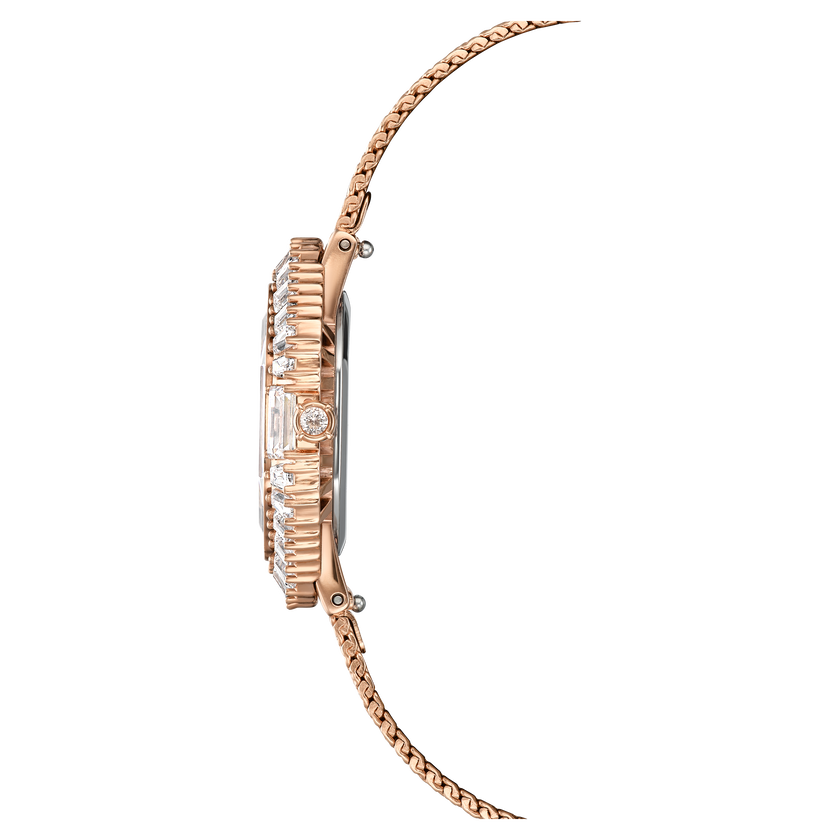 swarovski matrix octagon watch  metal bracelet  rose gold tone  rose gold tone finish