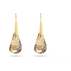 swarovski energic drop earrings  brown  gold tone plated