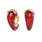 swarovski idyllia clip earrings  red  gold tone plated