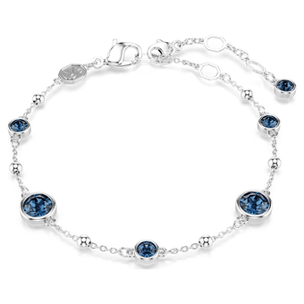 swarovski imber bracelet round cut blue rhodium plated