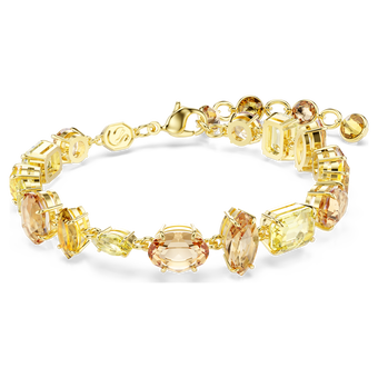 swarovski gema bracelet mixed cuts yellow gold tone plated