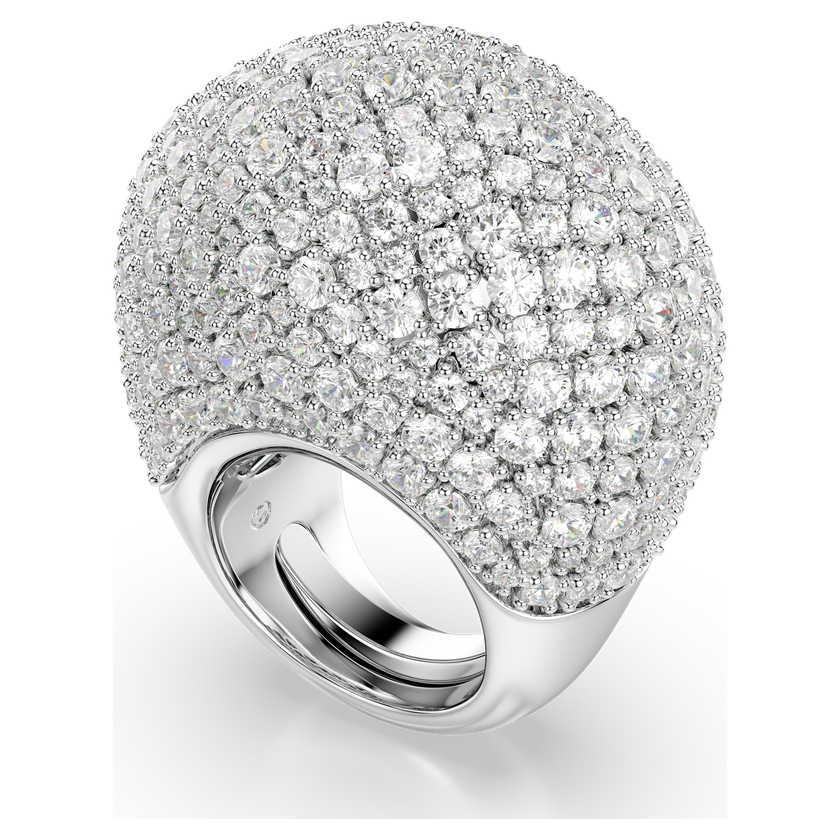 swarovski sublima cocktail ring  large  white  rhodium plated