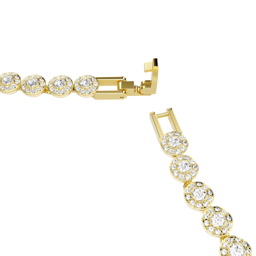 swarovski una angelic necklace  round cut  small  white  gold tone plated