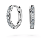 swarovski eternity hoop earrings  laboratory grown diamonds 0 1 ct tw  18k white gold