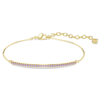 swarovski only bracelet  round cut  purple  18k gold finish