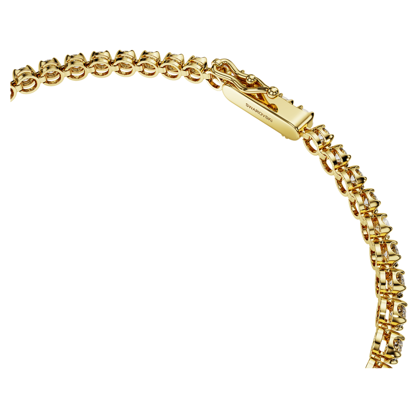 swarovski eternity tennis bracelet  lab grown diamonds 2 5 ct tw  round shape  18k yellow gold