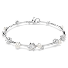 swarovski constella tennis bracelet crystal pearl round cuts white rhodium plated