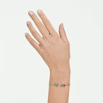swarovski imber bangle  mixed cuts  multicolored  18k gold finish