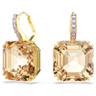 swarovski millenia drop earrings  mixed cuts  caramel  18k gold finish