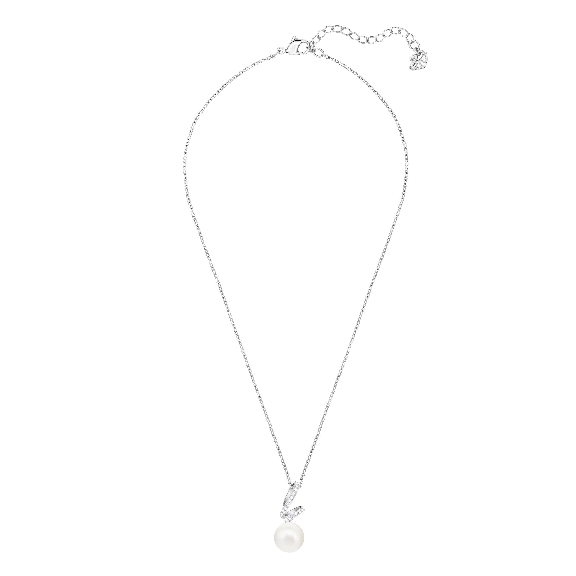 swarovski gabriella pendant  white  rhodium plated