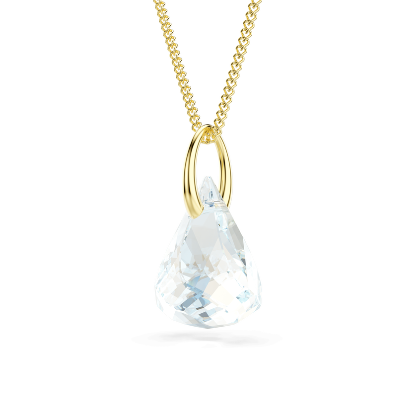 swarovski lunar pendant  oval cut  white  18k gold finish