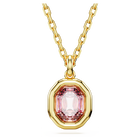 Imber pendant, Octagon cut, Pink, Gold-tone plated