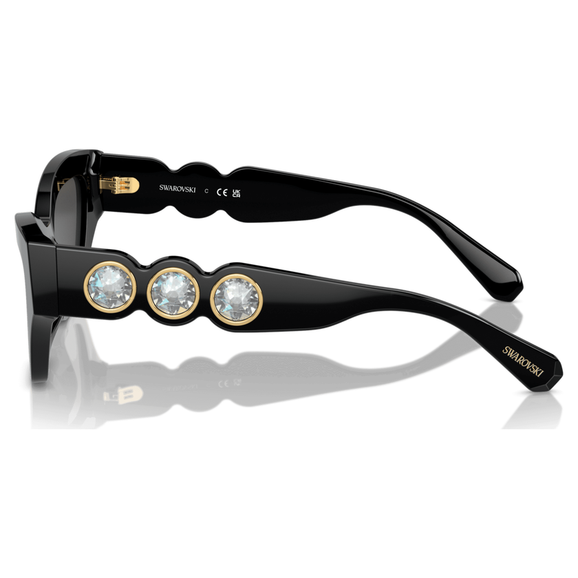 swarovski sunglasses  cat eye shape  black