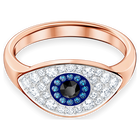 swarovski duo evil eye ring multi colored rose gold plating