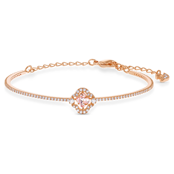 swarovski una bangle  clover  pink  rose gold tone plated