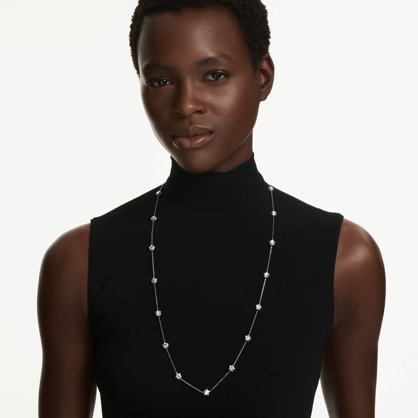 swarovski chroma strandage  star  white  rhodium plated