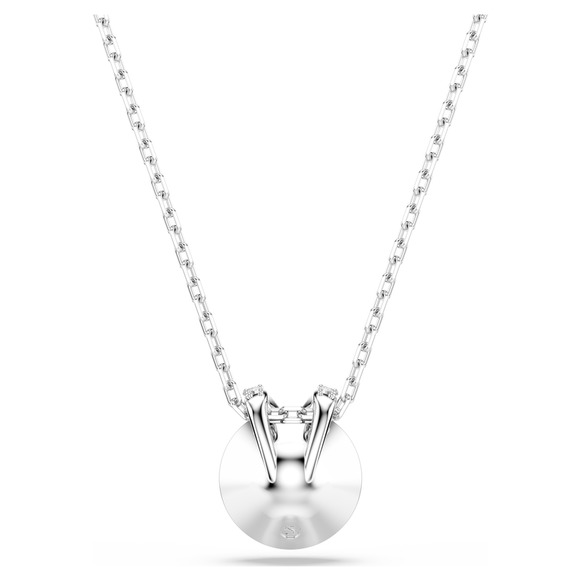 swarovski bella v pendant  round cut  blue  rhodium plated