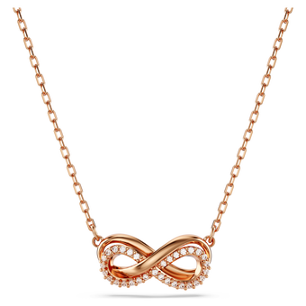 swarovski hyperbola pendant pav infinity white rose gold tone plated