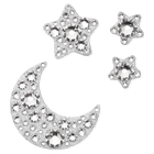 swarovski body jewel set 4 moon and star white