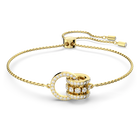 swarovski further bracelet  interlocking loop  white  gold tone plated