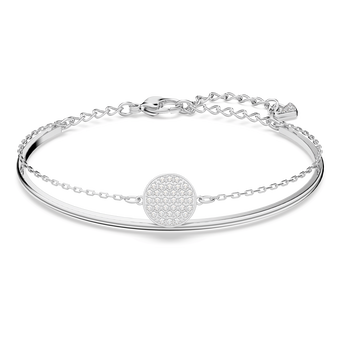 swarovski ginger bangle  white  rhodium plating