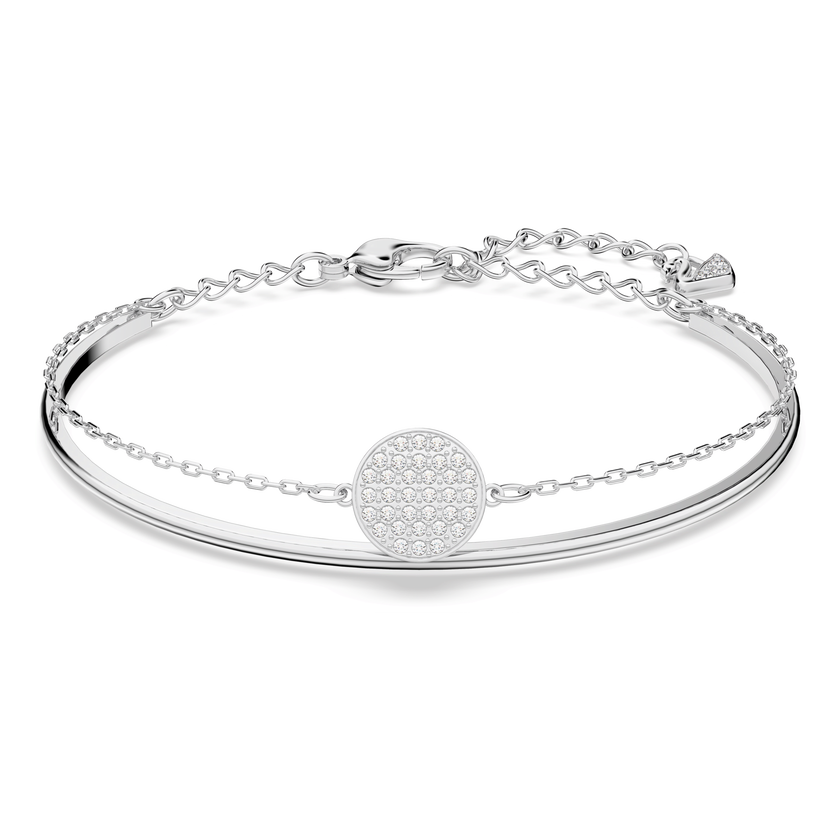 swarovski ginger bangle  white  rhodium plating