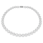 swarovski una angelic tennis necklace round cut white rhodium plated