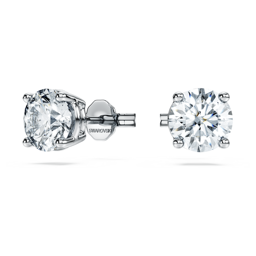 swarovski eternity stud earrings  laboratory grown diamonds 2 ct tw  18k white gold