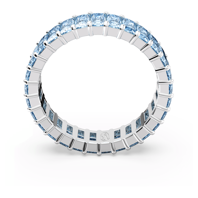 swarovski matrix ring  baguette cut  blue  rhodium plated