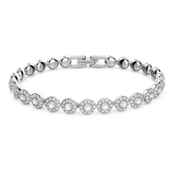 swarovski una angelic tennis bracelet round cut small white rhodium plated