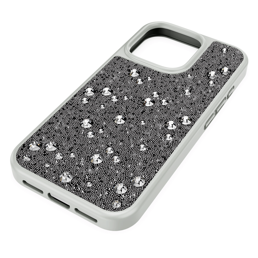 swarovski high smartphone case  scattered design  iphone  16 pro  silver tone