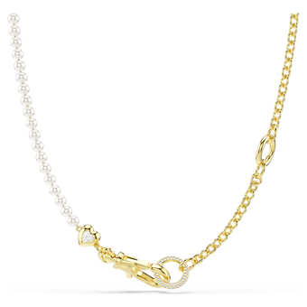 swarovski idyllia necklace  crystal pearl  white  gold tone plated