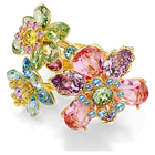 swarovski idyllia ring mixed cuts flower multicolored gold tone plated