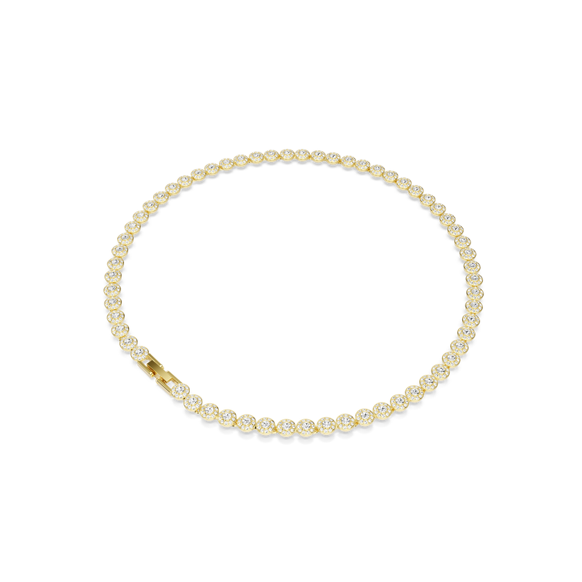 swarovski una angelic necklace  round cut  small  white  gold tone plated