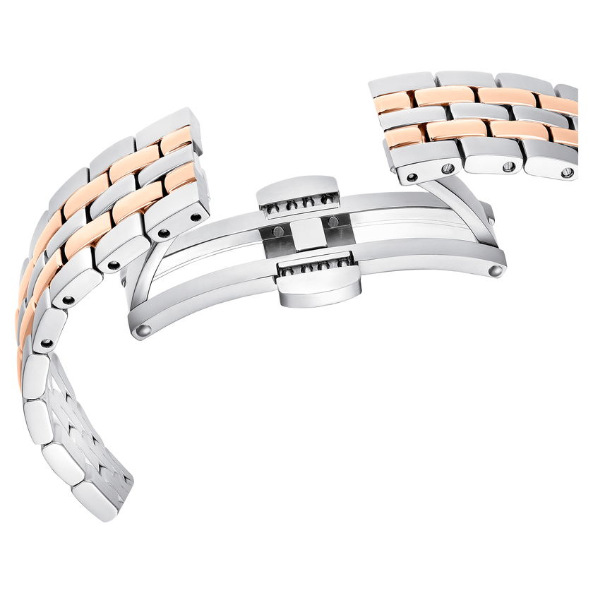 swarovski octea chrono watch  swiss made  metal bracelet  rose gold tone  mixed metal finish