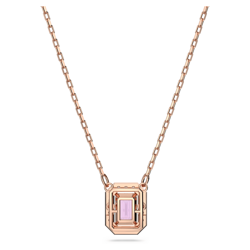 swarovski millenia necklace  octagon cut  purple  rose gold tone plated