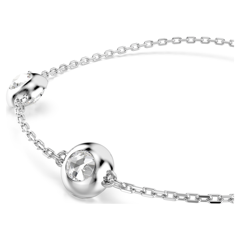 swarovski una angelic bracelet  round cut  double sided motifs  white  rhodium plated