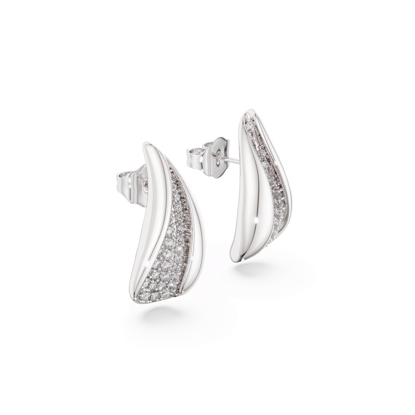 swarovski classica drop earrings  round cut  white  sterling silver
