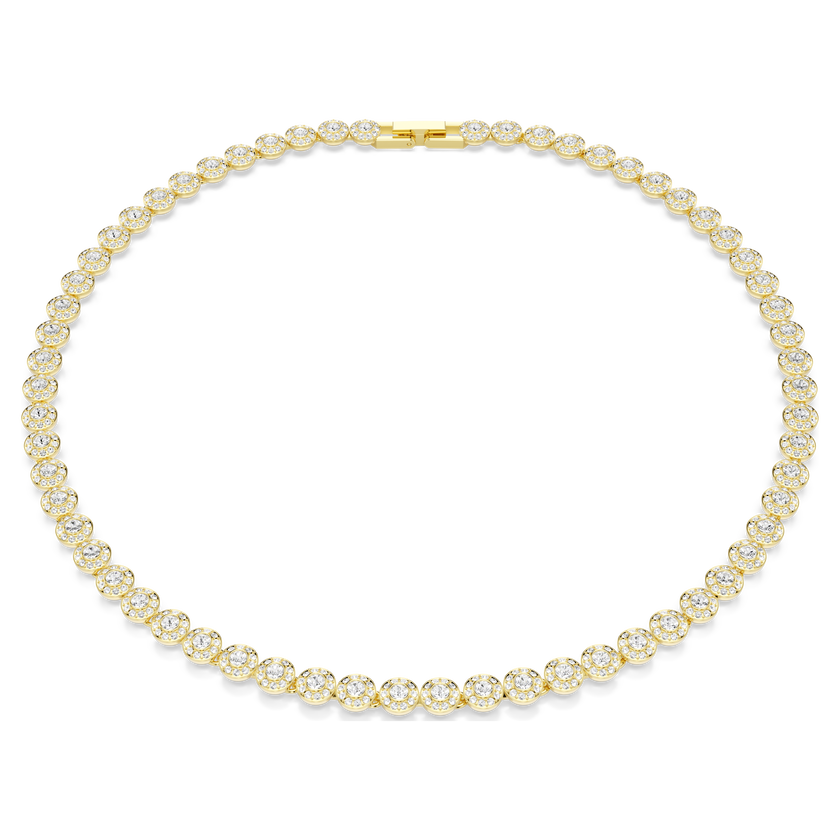 swarovski una angelic necklace  round cut  small  white  gold tone plated