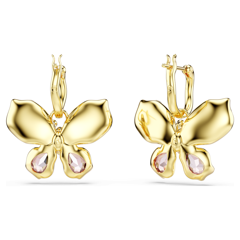 swarovski idyllia drop earrings  mixed cuts  pav   butterfly  multicolored  mixed metal finish