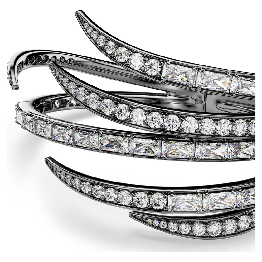 swarovski the vienna collection bangle  feather  white  ruthenium plated