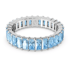 swarovski matrix ring  baguette cut  blue  rhodium plated