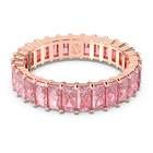 swarovski matrix ring  baguette cut  pink  18k rose gold finish