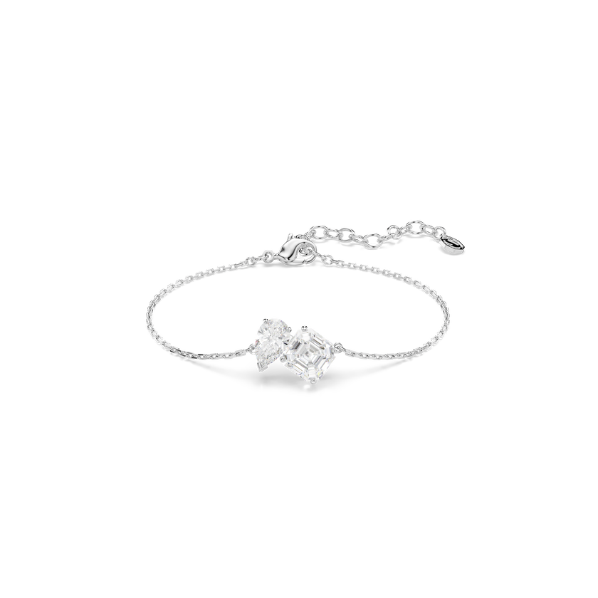 swarovski mesmera bracelet  mixed cuts  white  rhodium plated