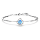 swarovski sparkling dance bangle clover blue rhodium plated