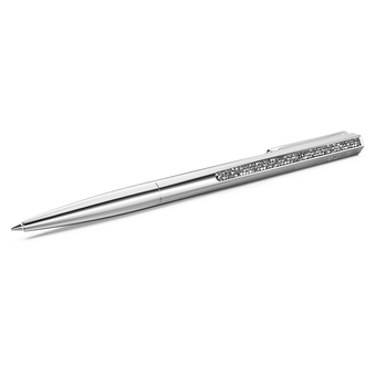 swarovski shimmer ballpoint pen  silver tone  chrome plated